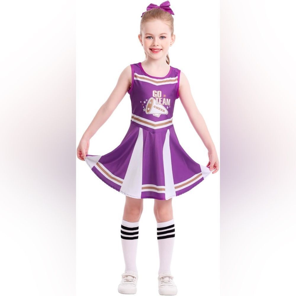 Purple Cheerleader NIP Kids Costume Size M